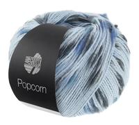 LANA GROSSA Popcorn | Effektnetzgarn gefüllt mit bunten, flauschigen Farbspots | Handstrickgarn aus 100% Baumwolle | 50g Wolle, Stricken & Häkeln | 125m Garn FB 6