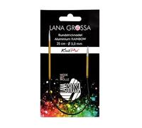 Lana Grossa Rundstricknadel Aluminium | leicht & stabil | glatte Oberfläche für müheloses Stricken | ideal für alle Garne | langlebig & komfortabel | 100/3,0
