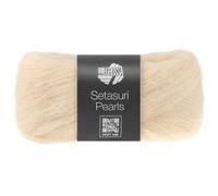 LANA GROSSA Setasuri Pearls | Feines Lace-Garn aus 50% Suri-Alpakafasern mit 22% Seide, 16% Baumwolle und 12% Glasperlen |25g Wolle zum Stricken & Häkeln | 140m GarnFB 201