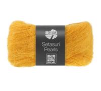 LANA GROSSA Setasuri Pearls | Feines Lace-Garn aus 50% Suri-Alpakafasern mit 22% Seide, 16% Baumwolle und 12% Glasperlen |25g Wolle zum Stricken & Häkeln | 140m GarnFB 202