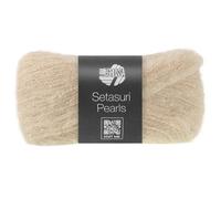 LANA GROSSA Setasuri Pearls | Feines Lace-Garn aus 50% Suri-Alpakafasern mit 22% Seide, 16% Baumwolle und 12% Glasperlen |25g Wolle zum Stricken & Häkeln | 140m GarnFB 214
