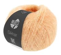 LANA GROSSA Silkhair | Feines Lace-Garn aus Superkid Mohair mit Seide | Handstrickgarn aus 70% Mohair (Superkid) & 30% Seide | 25g Wolle zum Stricken & Häkeln | 210m Garn FB 195