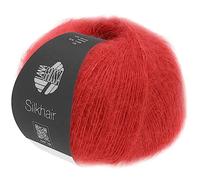 LANA GROSSA Silkhair | Feines Lace-Garn aus Superkid Mohair mit Seide | Handstrickgarn aus 70% Mohair (Superkid) & 30% Seide | 25g Wolle zum Stricken & Häkeln | 210m Garn FB 8