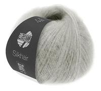 LANA GROSSA Silkhair | Feines Lace-Garn aus Superkid Mohair mit Seide | Handstrickgarn aus 70% Mohair (Superkid) & 30% Seide | 25g Wolle zum Stricken & Häkeln | 210m Garn FB 184