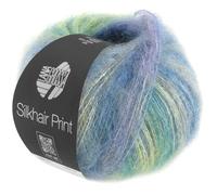 Silkhair Print 424 grau/see-/gelbgrün/petrol/rauchgrau/emailleblau