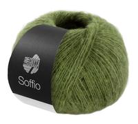LANA GROSSA Soffio | Flauschiges Lace-Garn aus Merino- & Baumwolle mit 10% Kaschmir | Handstrickgarn aus 60% Schurwolle (Merino superfein), 30% Baumwolle (Bio) | 25g zum Stricken | 212m Garn FB 22