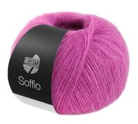 LANA GROSSA Soffio | Flauschiges Lace-Garn aus Merino- & Baumwolle mit 10% Kaschmir | Handstrickgarn aus 60% Schurwolle (Merino superfein), 30% Baumwolle (Bio) | 25g zum Stricken | 212m Garn FB 2