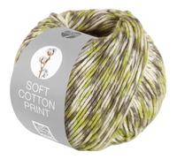 LANA GROSSA Soft Cotton Print | Weiches Baumwollgarn mit modernem Mikrofaseranteil | Handstrickgarn aus 70% Baumwolle & 30% Polyacryl | 50g Wolle zum Stricken & Häkeln | 140m Garn FB124