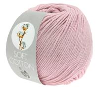 Lana Grossa Handstrickgarn Soft Cotton – 70% Baumwolle/30% Polyacryl, 50 g/140 m, Rosa FB6