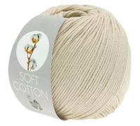 LANA GROSSA Soft Cotton | Weiches Baumwollgarn mit modernem Mikrofaseranteil | Handstrickgarn aus 70% Baumwolle & 30% Polyacryl | 50g Wolle zum Stricken & Häkeln | 140m Garn FB3