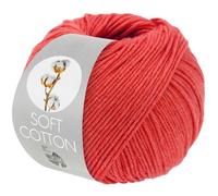 LANA GROSSA Soft Cotton | Weiches Baumwollgarn mit modernem Mikrofaseranteil | Handstrickgarn aus 70% Baumwolle & 30% Polyacryl | 50g Wolle zum Stricken & Häkeln | 140m Garn FB 60