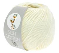 LANA GROSSA Soft Cotton | Weiches Baumwollgarn mit modernem Mikrofaseranteil | Handstrickgarn aus 70% Baumwolle & 30% Polyacryl | 50g Wolle zum Stricken & Häkeln | 140m Garn FB2