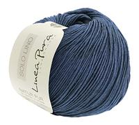 LANA GROSSA »Solo Lino« Häkelwolle, (50 Gramm), reines Leinengarn, Stahlblau - 0013
