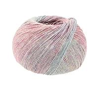 Lana Grossa Solo Lino Print 158 - Hellgrau/Graulila/Rosa/Graublau