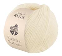 LANA GROSSA Summer Softness | Zartes Baumwollschlauchgarn, voluminös gefüllt mit flauschigen Merinofasern | Handstrickgarn aus 80% Baumwolle (Bio) & 20% Schurwolle | 50g / 130m FB2