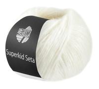 LANA GROSSA Superkid Seta | Zartes Schlauchgarn aus Superkid Mohair mit Seide | Handstrickgarn aus 65% Mohair (Superkid) & 35% Seide | 25g Wolle zum Stricken & Häkeln | 100m Garn FB1