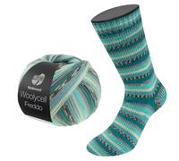 LANA GROSSA Woolycell | Hochwertiges Sockengarn ohne Polyamidanteil, aus 65% Schurwolle (Merino) & 35% Lyocell, waschmaschinenfest | 100g Wolle zum Stricken & Häkeln | 400m Handstrick-Garn FB 6044