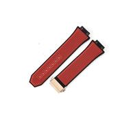LANAPPTLTG Silikon-Uhrenarmband passend for Hublot Yuki Big Bang 441 Raised Mouth Convex Interface Armband Männlich 27x17mm Gummiarmband(Red-Rose-Z2)