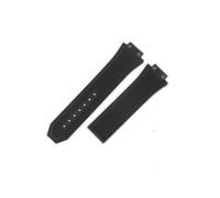 LANAPPTLTG Silikon-Uhrenarmband passend for Hublot Yuki Big Bang 441 Raised Mouth Convex Interface Armband Männlich 27x17mm Gummiarmband(Black-No Buckle)
