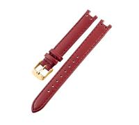 LANAPPTLTG Weiche, bequeme Leder-Uhrenarmbänder, passend for konkave Schnittstellenbänder der Anne Klein-Serie 12 x 6 14 x 8 mm(Red-GD-K1,12x6mm)