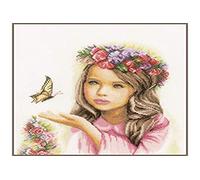 Lanarte Kreuzstich-Kit Angel with Butterflies (Linen)