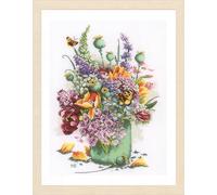 Lanarte Kreuzstich Stickpackung Flower Power Strauß Marjolein Bastin, Zählmuster, 28x40cm