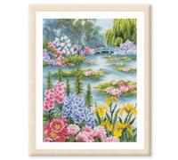 Lanarte Kreuzstich Stickpackung Home and Garden. Am Seerosenteich, Aida, Zählmuster, 24x33cm