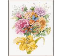 Lanarte Kreuzstich Stickpackung Schmetterlingsliebling, Marjolein Bastin, Zählstoff, Zählmuster, 28x38cm