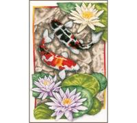 LANARTE Kreuzstich Stickpackungen Gezählter Kreuzstichbilder Set TANZ DER KOIS Wanddekoration Handarbeit Set für Erwachsene 27 x 44 cm DIY Deko Bastelset Handwerker Kreative Geschenkset