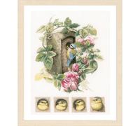 Lanarte Kreuzstich Stickpackung Vogelhaus mit Rosen Marjolein Bastin Zählmuster