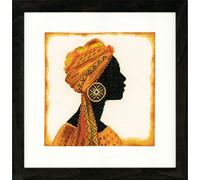 LanArte Kreuzstich Stickpackungen, Deko Bild im Kreuzstich Set vorgedruckt mit Stickbild auf 100% Baumwoll Stoff und Stickgarn, Stickvorlagen 24 x 23 cm mit Anleitung, Sadwana I,