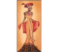 Lanarte Kreuzstich Stickpackungen Gezählter Kreuzstichbilder Set AFRIKANISCHE MODE I Wanddekoration Handarbeit Set für Erwachsene 20 x 40 cm DIY Deko Bastelset Handwerker Kreative Geschenkset