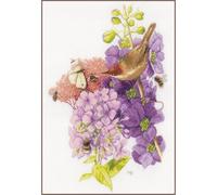 Lanarte Kreuzstich Stickpackungen Gezählter Kreuzstichbilder Set BLUMEN FÜR ALLE Wanddekoration Handarbeit Set für Erwachsene 35 x 50 cm DIY Deko Bastelset Handwerker Kreative Geschenkset