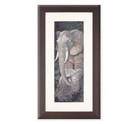 Lanarte Kreuzstich Stickpackungen Gezählter Kreuzstichbilder Set ELEFANT MIT JUNGEM Wanddekoration Handarbeit Set für Erwachsene 17 x 50 cm DIY Deko Bastelset Handwerker Kreative Geschenkset