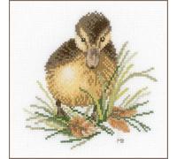 Lanarte Kreuzstich Stickpackungen Gezählter Kreuzstichbilder Set ENTLEIN I Wanddekoration Handarbeit Set für Erwachsene 14 x 14 cm DIY Deko Bastelset Handwerker Kreative Geschenkset