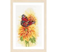 Lanarte Kreuzstich Stickpackungen Gezählter Kreuzstichbilder Set FLATTERNDER Wanddekoration Handarbeit Set für Erwachsene 22 x 33 cm DIY Deko Bastelset Handwerker Kreative Geschenkset
