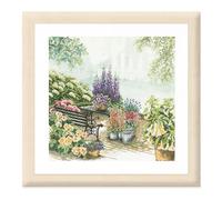 LANARTE Kreuzstich Stickpackungen Gezählter Kreuzstichbilder Set FLUSSUFER Wanddekoration Handarbeit Set für Erwachsene 39 x 37 cm DIY Deko Bastelset Handwerker Kreative Geschenkset
