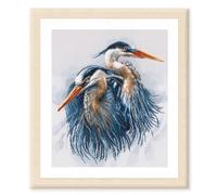 Lanarte Kreuzstich Stickpackungen Gezählter Kreuzstichbilder Set GRAUREIHER Wanddekoration Handarbeit Set für Erwachsene 36 x 43 cm DIY Deko Bastelset Handwerker Kreative Geschenkset