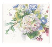 Lanarte Kreuzstich Stickpackungen Gezählter Kreuzstichbilder Set HORTENSIEN Wanddekoration Handarbeit Set für Erwachsene 40 x 33 cm DIY Deko Bastelset Handwerker Kreative Geschenkset