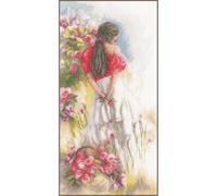 Lanarte Kreuzstich Stickpackungen Gezählter Kreuzstichbilder Set IN THE FIELDS Wanddekoration Handarbeit Set für Erwachsene 20 x 40 cm DIY Deko Bastelset Handwerker Kreative Geschenkset