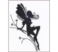 Lanarte Kreuzstich Stickpackungen Gezählter Kreuzstichbilder Set KLEINE FEE Wanddekoration Handarbeit Set für Erwachsene 11,5 x 14 cm DIY Deko Bastelset Handwerker Kreative Geschenkset