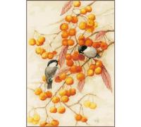 Lanarte Kreuzstich Stickpackungen Gezählter Kreuzstichbilder Set KLEINES ORANGES FESTMAHL Wanddekoration Handarbeit Set für Erwachsene 28 x 43 cm DIY Deko Bastelset Handwerker Kreative Geschenkset