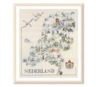 Lanarte Kreuzstich Stickpackungen Gezählter Kreuzstichbilder Set LANDKARTE DER NIEDERLANDE Wanddekoration Handarbeit Set für Erwachsene 66 x 69 cm DIY Deko Bastelset Handwerker Kreative Geschenkset