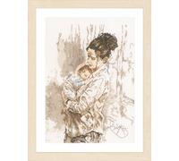 Lanarte Kreuzstich Stickpackungen Gezählter Kreuzstichbilder Set MÜTTERLICHE LIEBE Wanddekoration Handarbeit Set für Erwachsene 29 x 39 cm DIY Deko Bastelset Handwerker Kreative Geschenkset