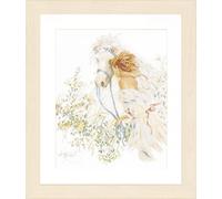 Lanarte Kreuzstich-Set Pferd und Blumen – gezählter Kreuzstich, 39 x 49 cm, für Erwachsene