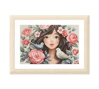 LANARTE Kreuzstich Stickpackungen Gezählter Kreuzstichbilder Set SIE TAUCHTE IN ROSEN Wanddekoration Handarbeit Set für Erwachsene 43 x 29 cm DIY Deko Bastelset Handwerker Kreative Geschenkset