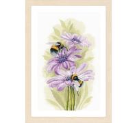 Lanarte Kreuzstich Stickpackungen Gezählter Kreuzstichbilder Set TANZENDE BIENEN Wanddekoration Handarbeit Set für Erwachsene 22 x 33 cm DIY Deko Bastelset Handwerker Kreative Geschenkset