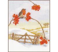 Lanarte Kreuzstich Stickpackungen Gezählter Kreuzstichbilder Set WINTERLANDSCHAFT Wanddekoration Handarbeit Set für Erwachsene 25 x 26 cm DIY Deko Bastelset Handwerker Kreative Geschenkset