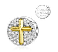 LANBEIDE Christliches Kreuz Charms für Pandora Charms, 925er Sterlingsilber Beads, Christliche Beads für Pandora Armband, Geschenke für Frauen