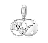 LANBEIDE Hunde Anhänger für Pandora Charms, 925er Sterlingsilber Beads Tier Beads für Pandora Armband Geschenke für Frauen und Mädchen